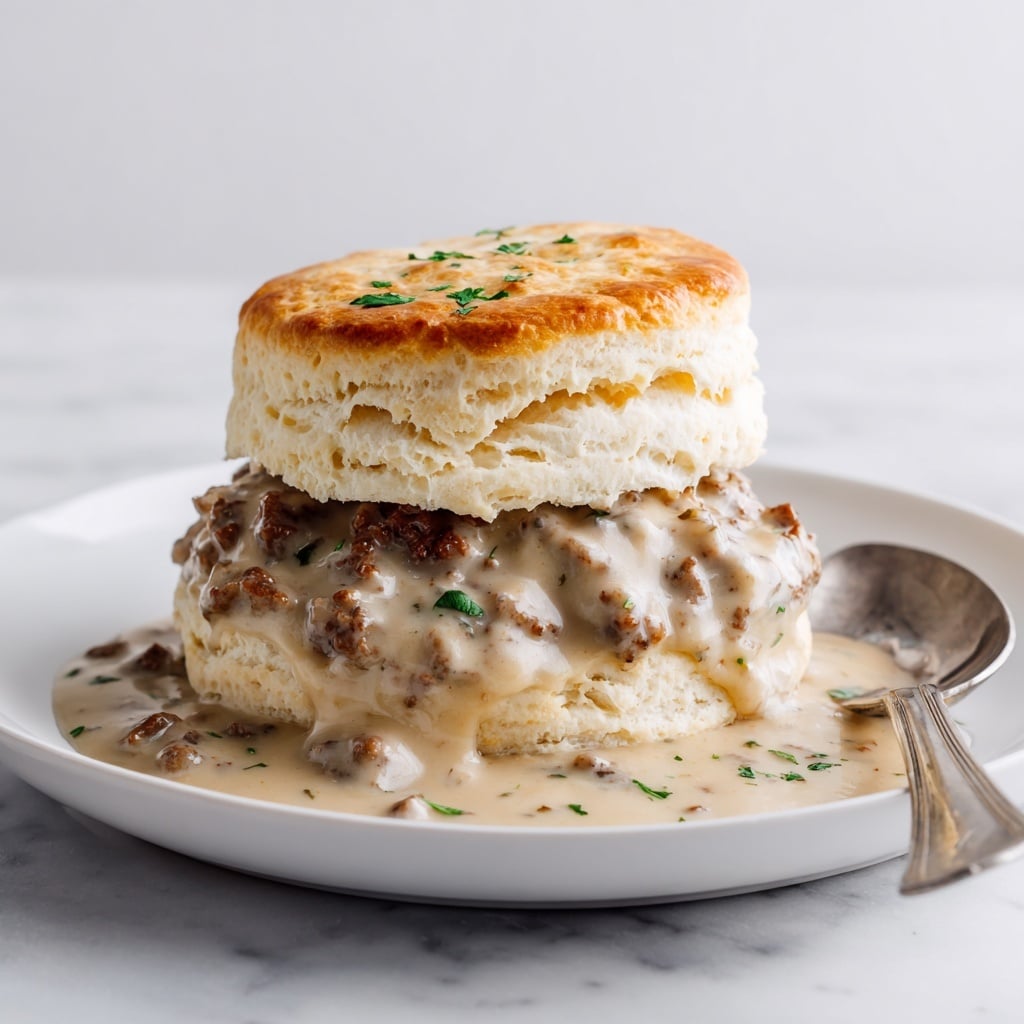 Biscuits and Chorizo Gravy: A Comforting Breakfast Twist Recipe - Recipe Image