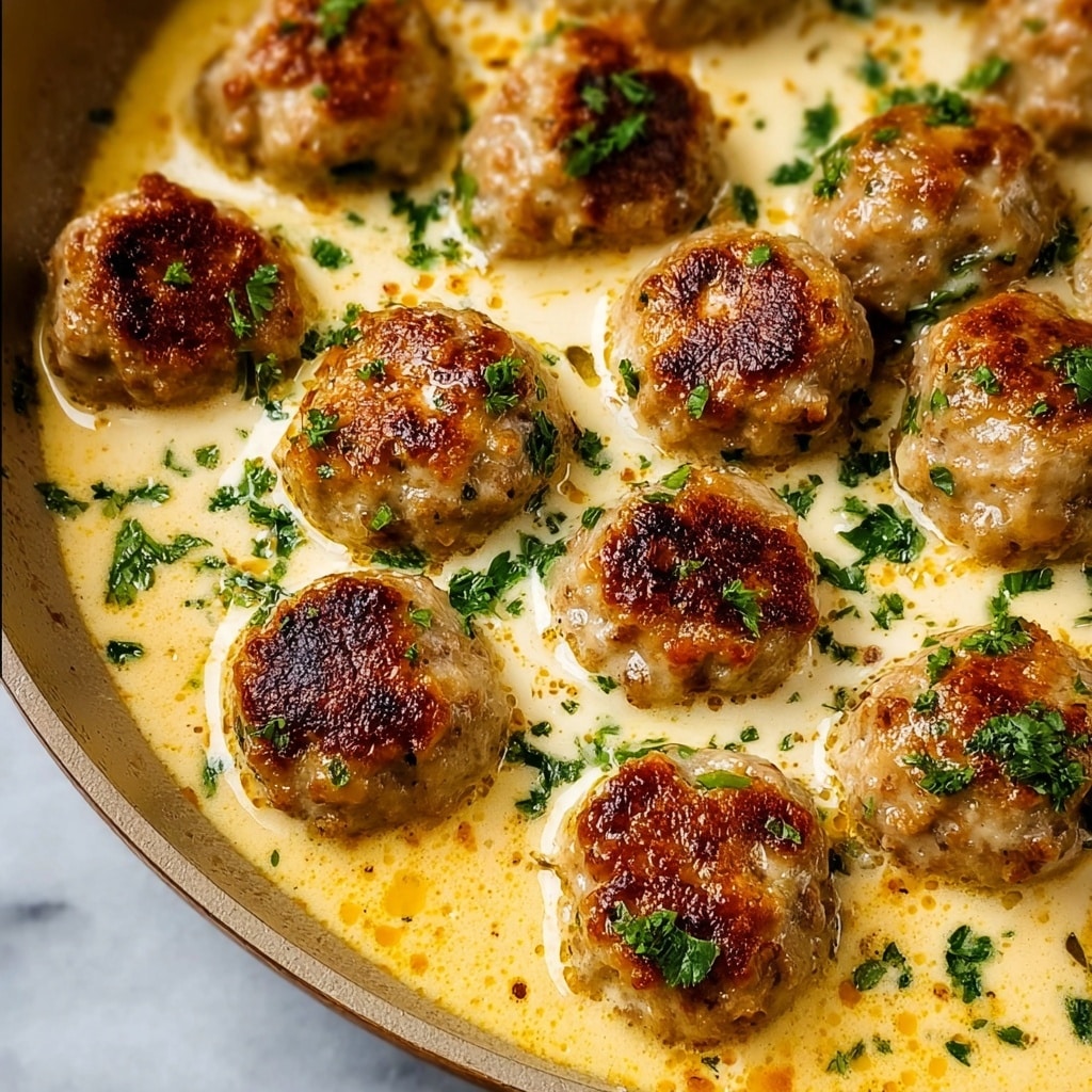 Amazing Keto Turkey Meatballs in a Creamy Parmesan Sauce Recipe - Recipe Image