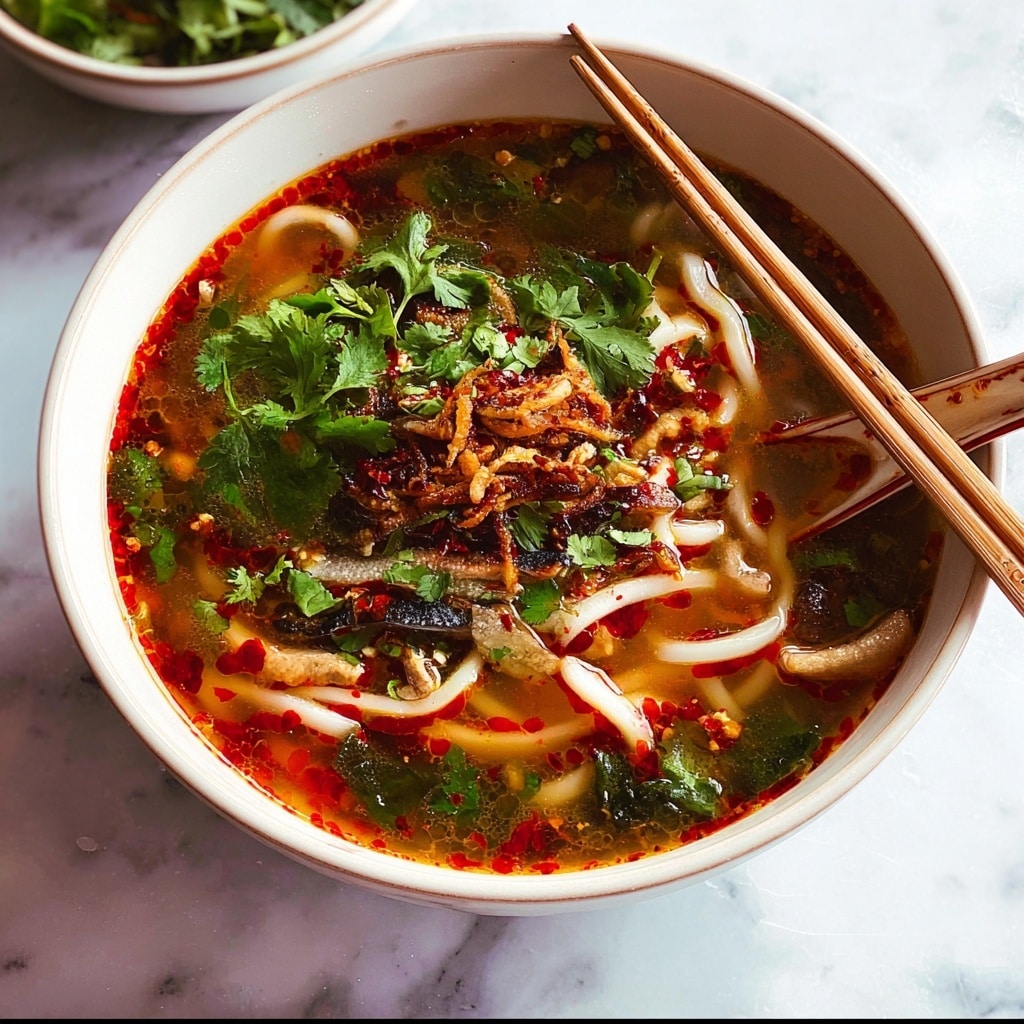 Quick Chinese Vegetable Soup with Enoki Mushrooms and Crispy Shallots Recipe - Recipe Image