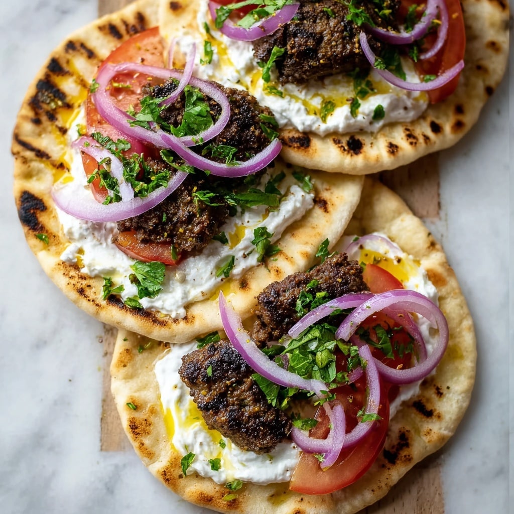 Juicy Oven-Baked Beef or Lamb Kebabs with Sumac Onions and Garlic Yogurt Recipe - Recipe Image