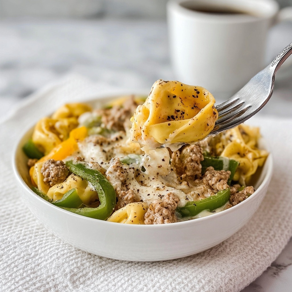 Cheesesteak Tortellini Recipe - Recipe Image