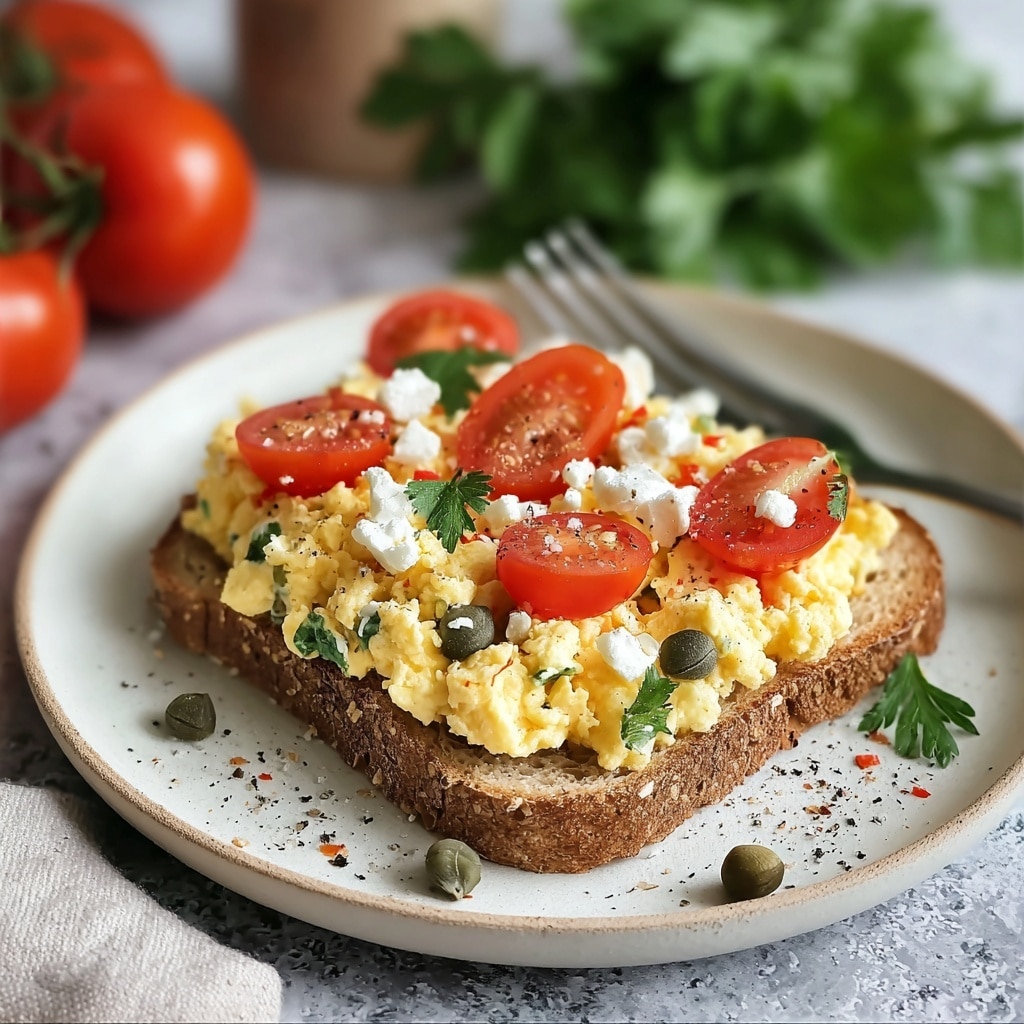 Mediterranean Scrambled Eggs: Quick, Flavor-Packed Breakfast Recipe - Recipe Image