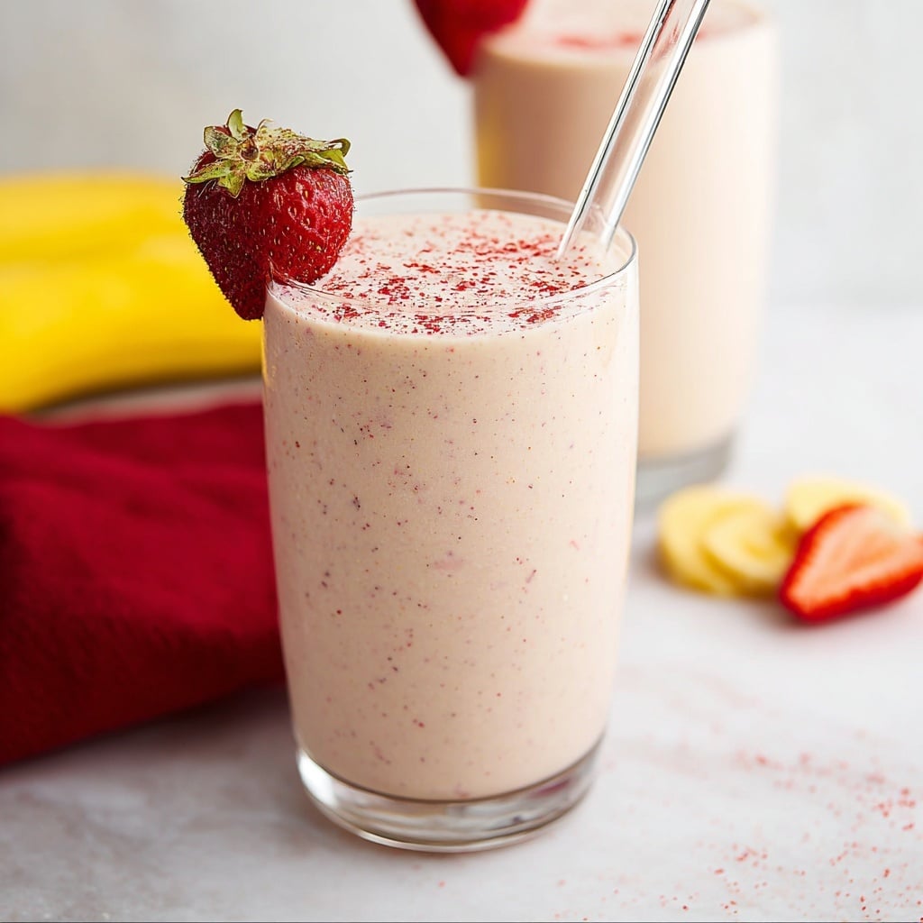 Creamy Strawberry Banana Smoothie with Flax and Protein Recipe