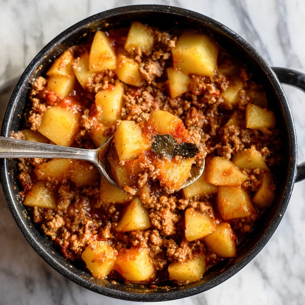Ground Beef with Potatoes in Spicy Tomato Sauce Recipe - Recipe Image