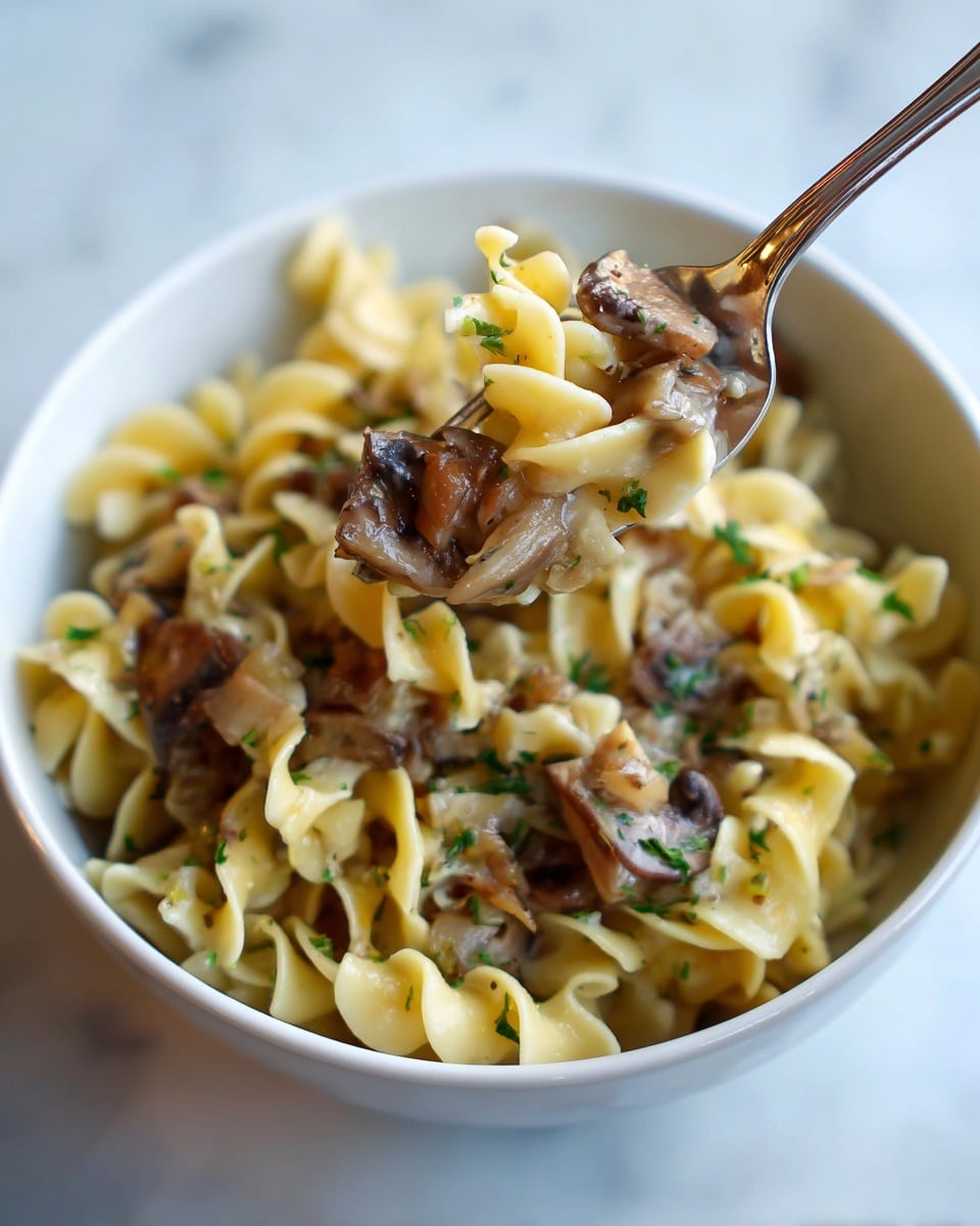 Creamy Mushroom Stroganoff with Egg Noodles Recipe