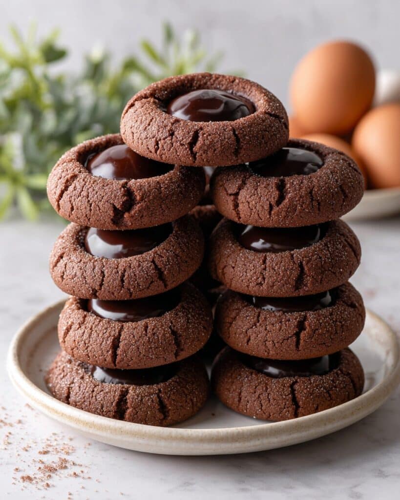 Chocolate Hazelnut Thumbprint Cookies Recipe