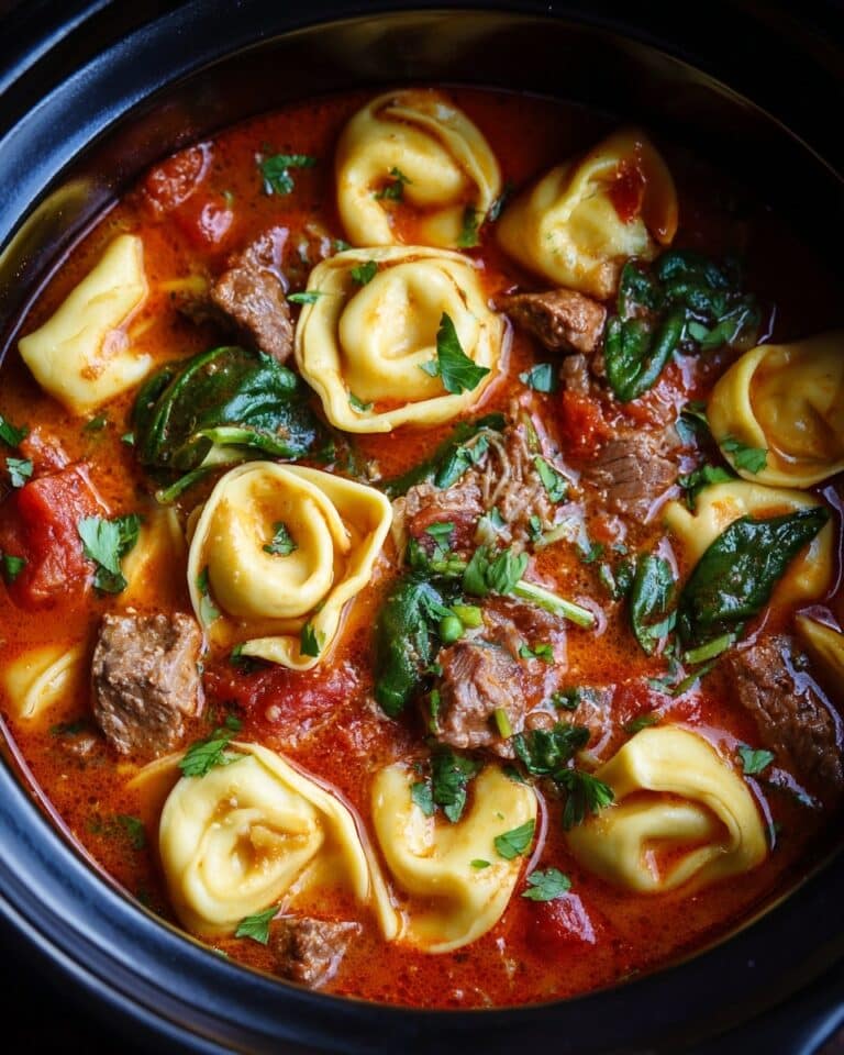 Tortellini Soup with Vegetables and Spinach Recipe