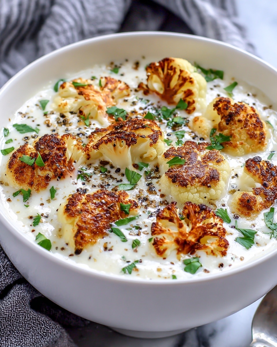 Cheddar Cauliflower and Roasted Garlic Soup Recipe