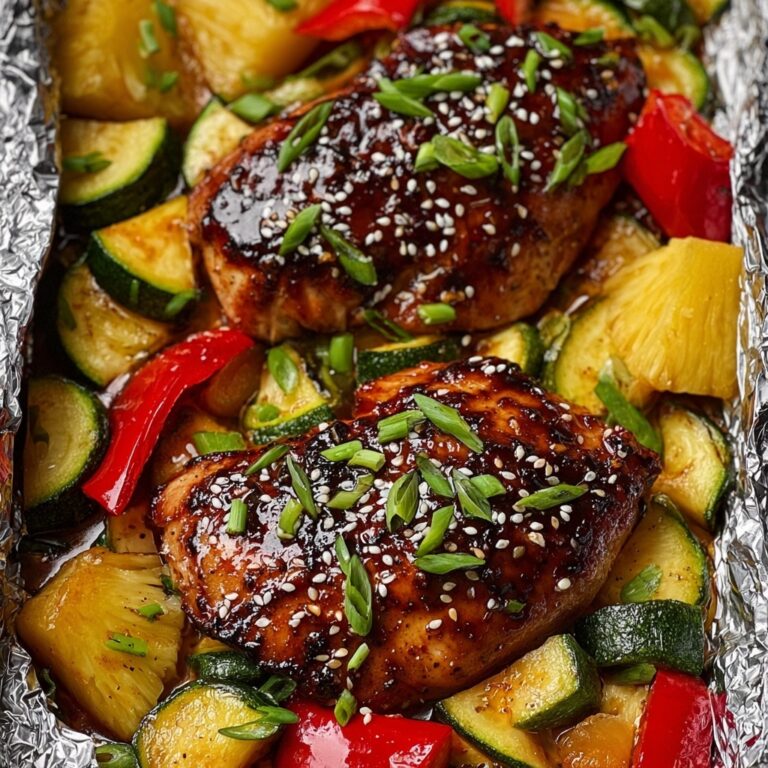 Teriyaki Chicken and Pineapple Foil Packets Recipe