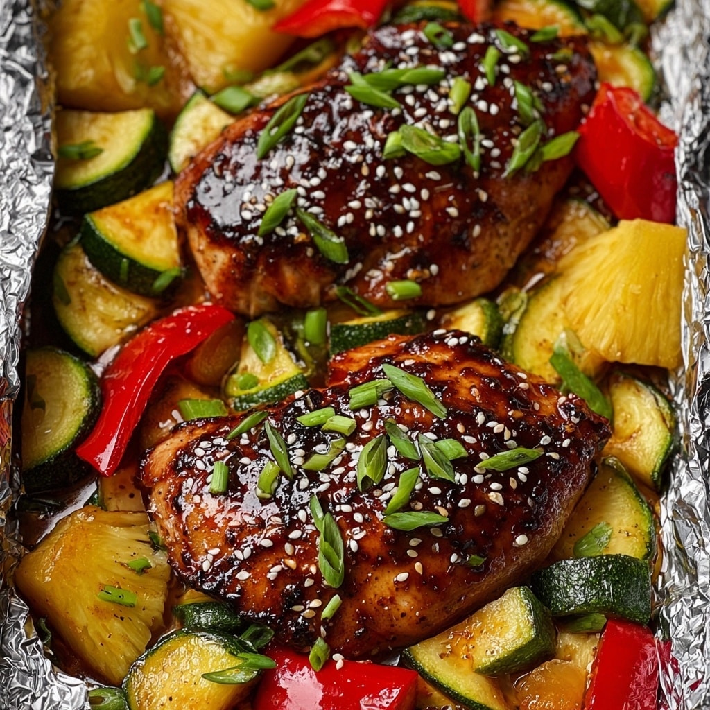 Teriyaki Chicken and Pineapple Foil Packets Recipe