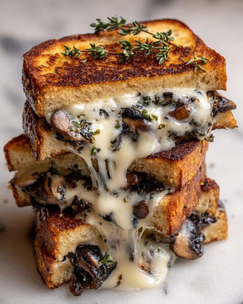 Grilled Cheese with Gouda, Roasted Mushrooms, and Onions Recipe