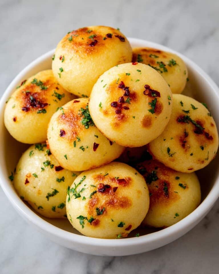 Chilli Stuffed Garlic Dough Balls Recipe
