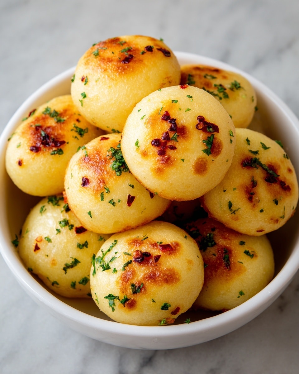 Chilli Stuffed Garlic Dough Balls Recipe