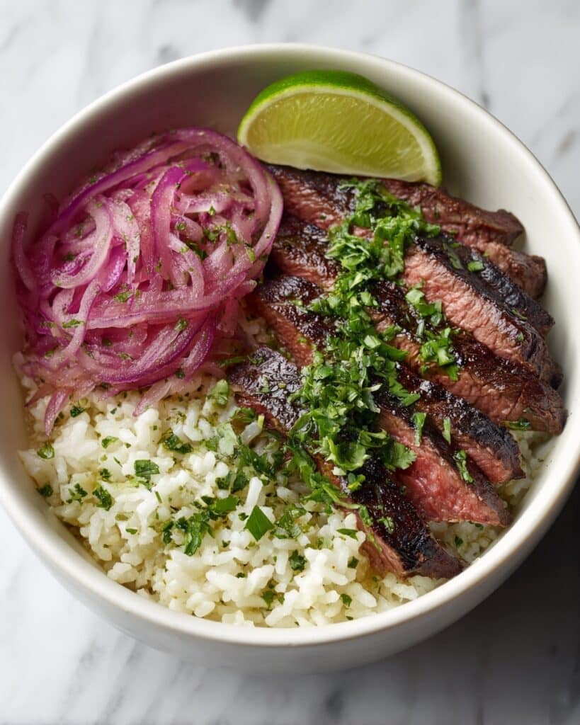 Skirt Steak Rice Bowls with Chimichurri Sauce Recipe