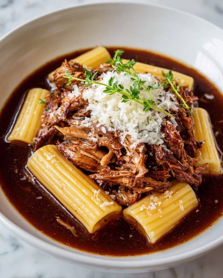 Slow Cooked Braised Beef Brisket Rigatoni with Tarragon Recipe