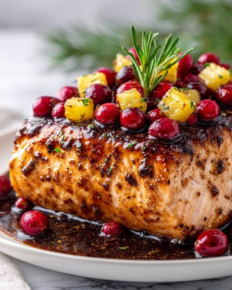 Holiday Glazed Salmon with Cranberry-Pineapple Relish Recipe