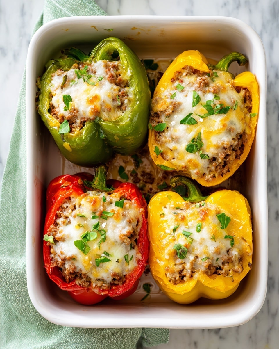 Stuffed Peppers with Ground Meat, Rice, and Tomato Sauce Recipe