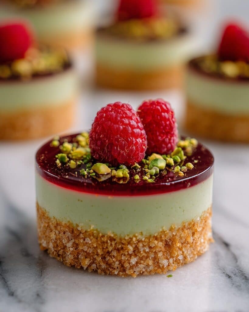 Raspberry Pistachio Mousse Cakes Recipe