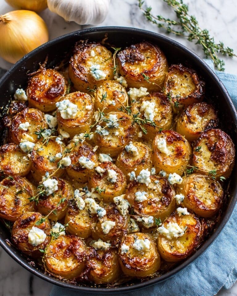 Roasted Potatoes with Baked Feta and Garlic Recipe