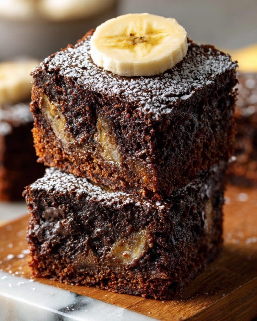 Banana Bread Brownies with Vanilla Frosting Recipe