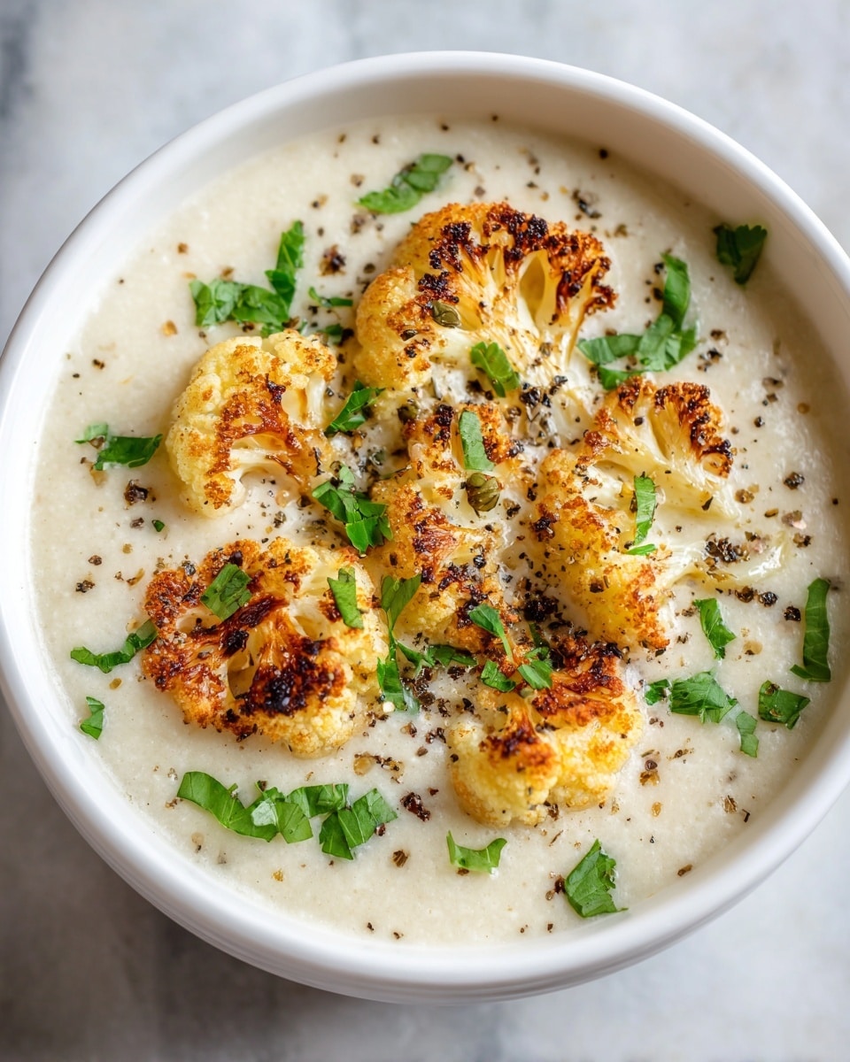 Cheddar Cauliflower and Roasted Garlic Soup Recipe - Recipe Image