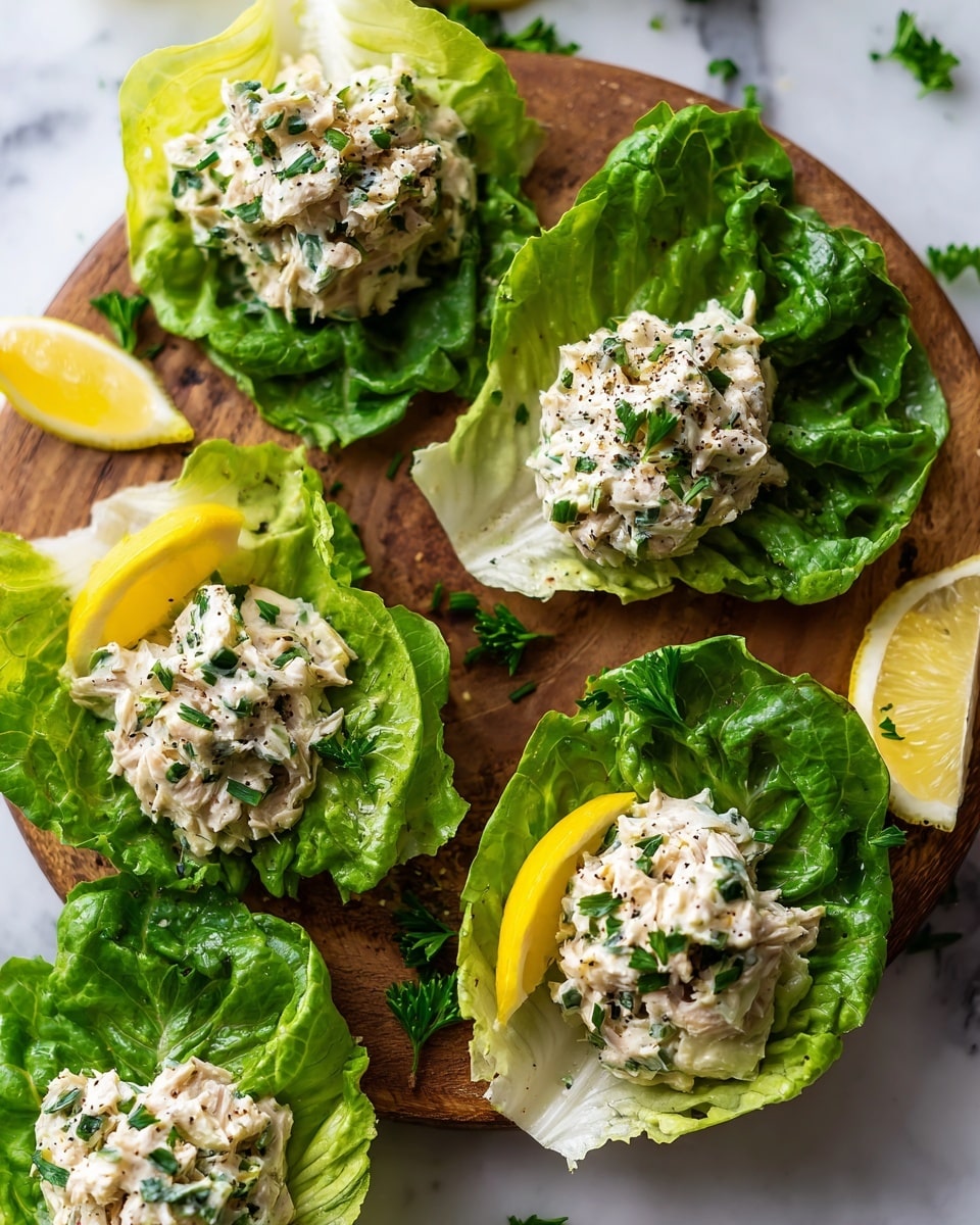 Tuna Salad Lettuce Wraps with Lemon Dill Black Pepper Mayo Recipe - Recipe Image