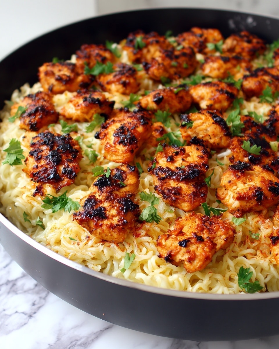 Garlic Butter Chicken Bites with Savory Creamy Parmesan Pasta Recipe