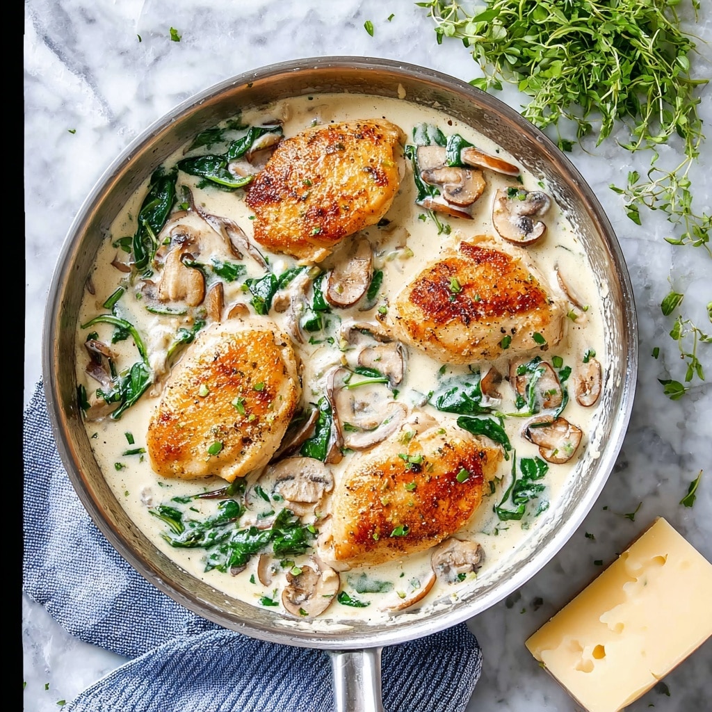 Creamy Spinach Mushroom Chicken Recipe