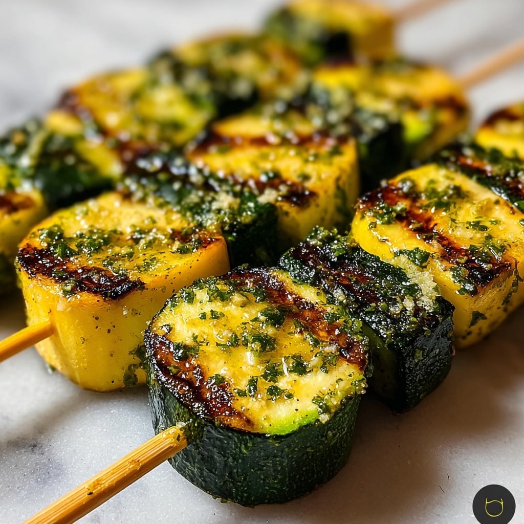 Garlic Butter Zucchini Skewers Recipe - Recipe Image