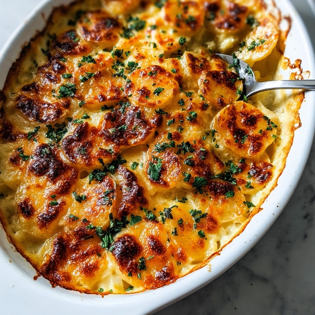 Dad’s Creamy & Cheesy Au Gratin Potatoes Recipe - Recipe Image