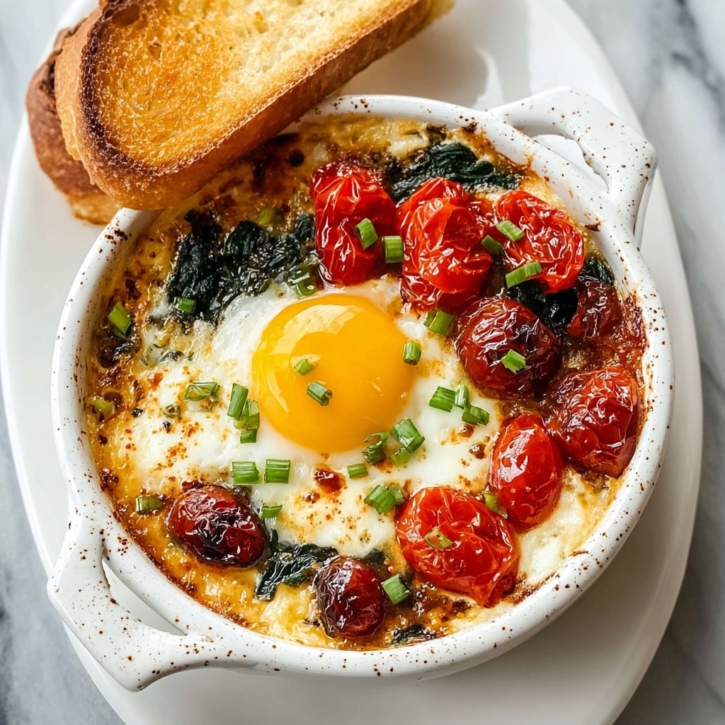 Baked Feta Eggs Breakfast Recipe - Recipe Image