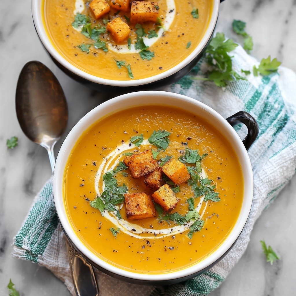 Spicy Butternut Squash and Sweet Potato Soup Recipe - Recipe Image