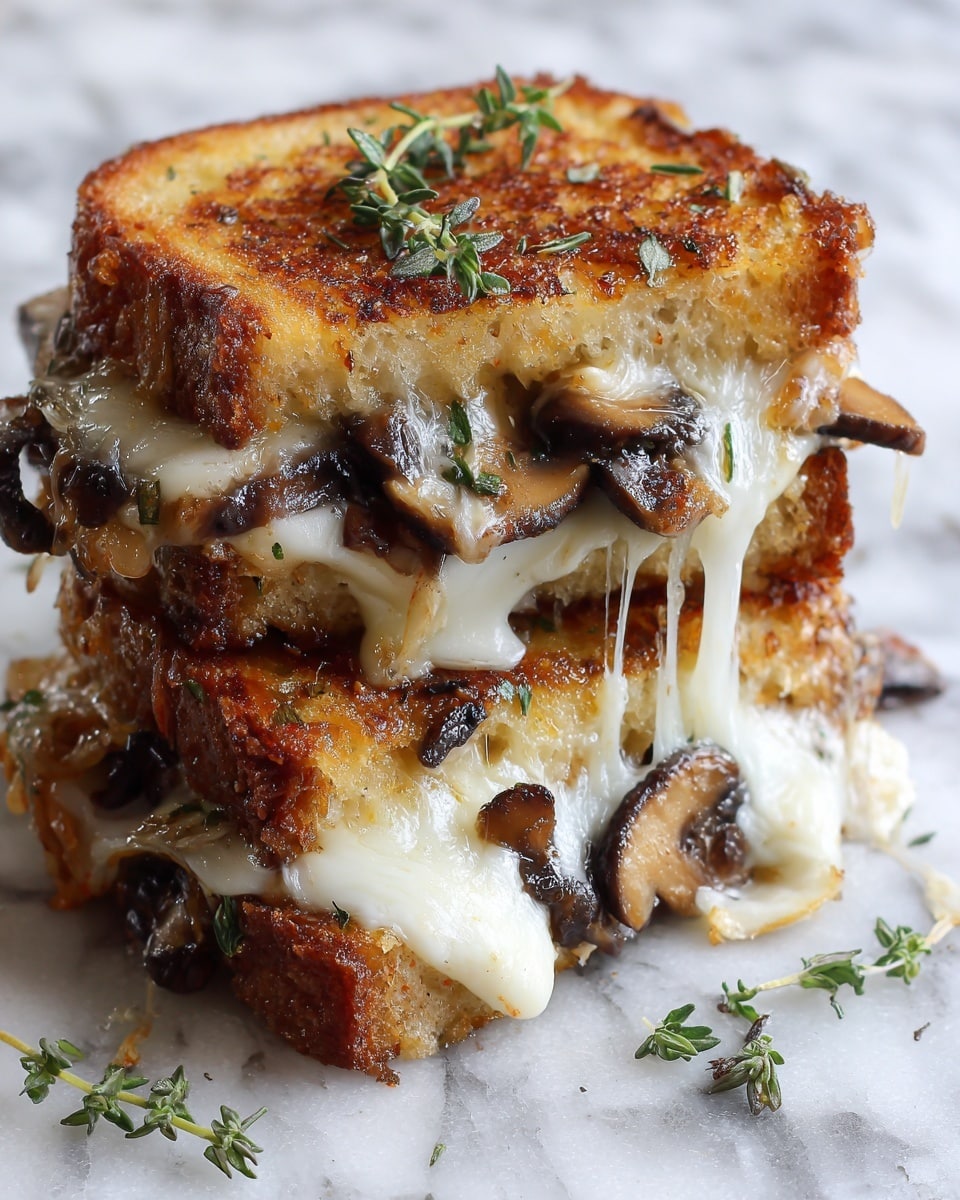 Grilled Cheese with Gouda, Roasted Mushrooms, and Onions Recipe - Recipe Image