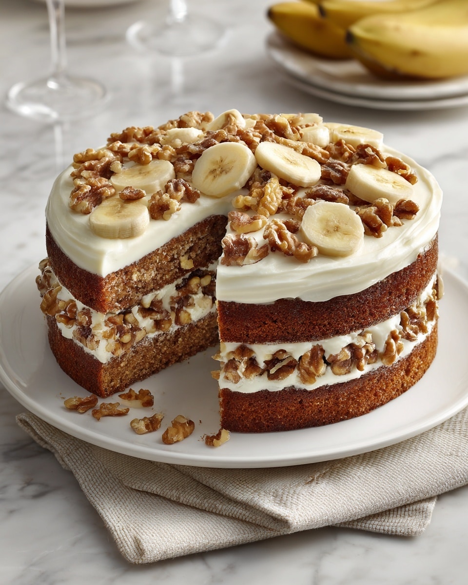 Heavenly Banana Walnut Cream Cake Recipe - Recipe Image