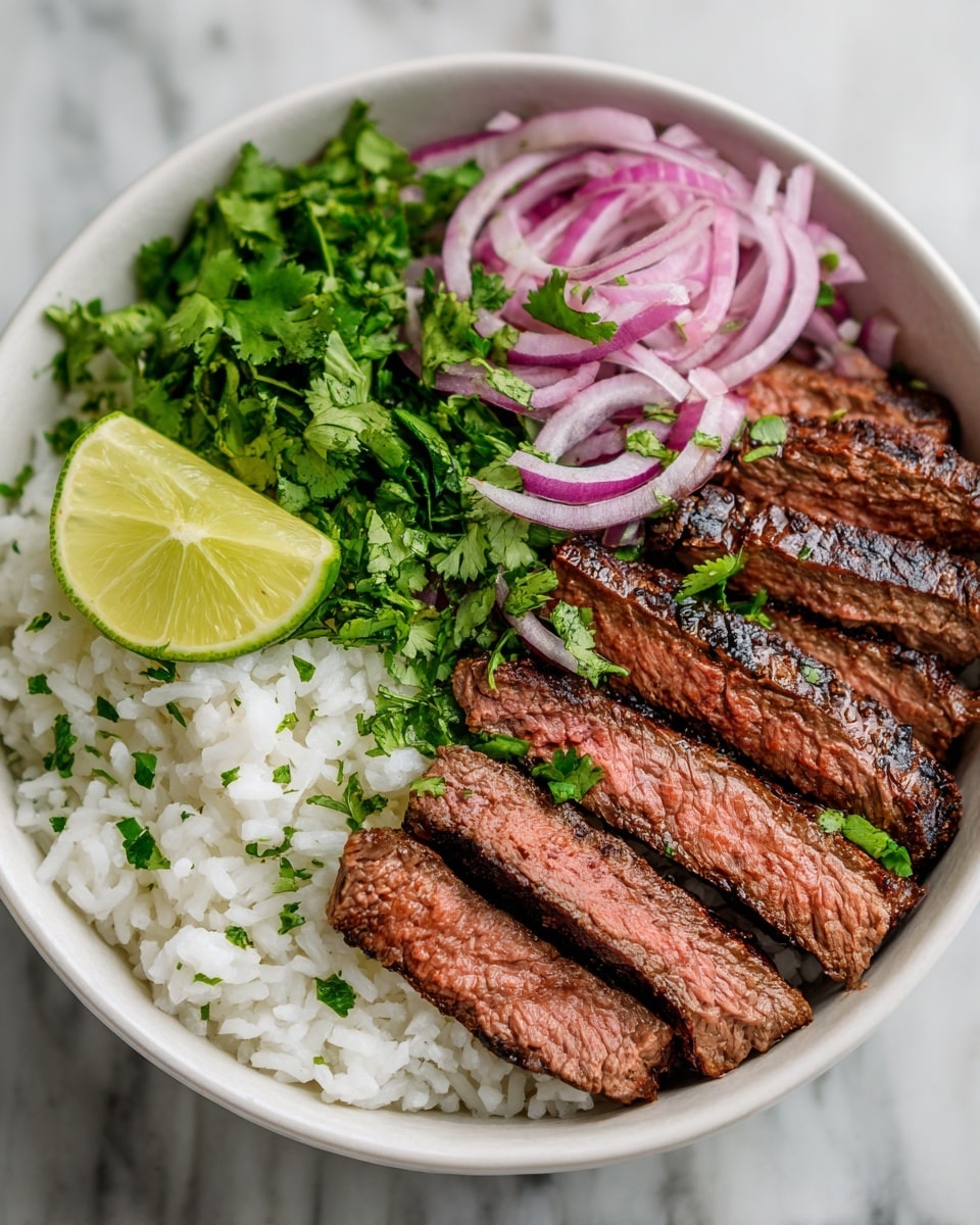 Skirt Steak Rice Bowls with Chimichurri Sauce Recipe - Recipe Image