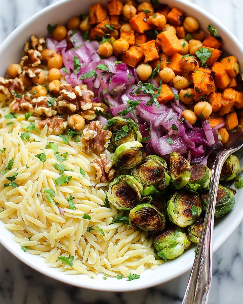 Vegan Roasted Veggie Orzo Salad Recipe - Recipe Image