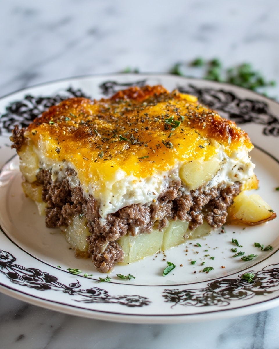 Sausage, Egg, and Cream Cheese Hashbrown Casserole Recipe - Recipe Image