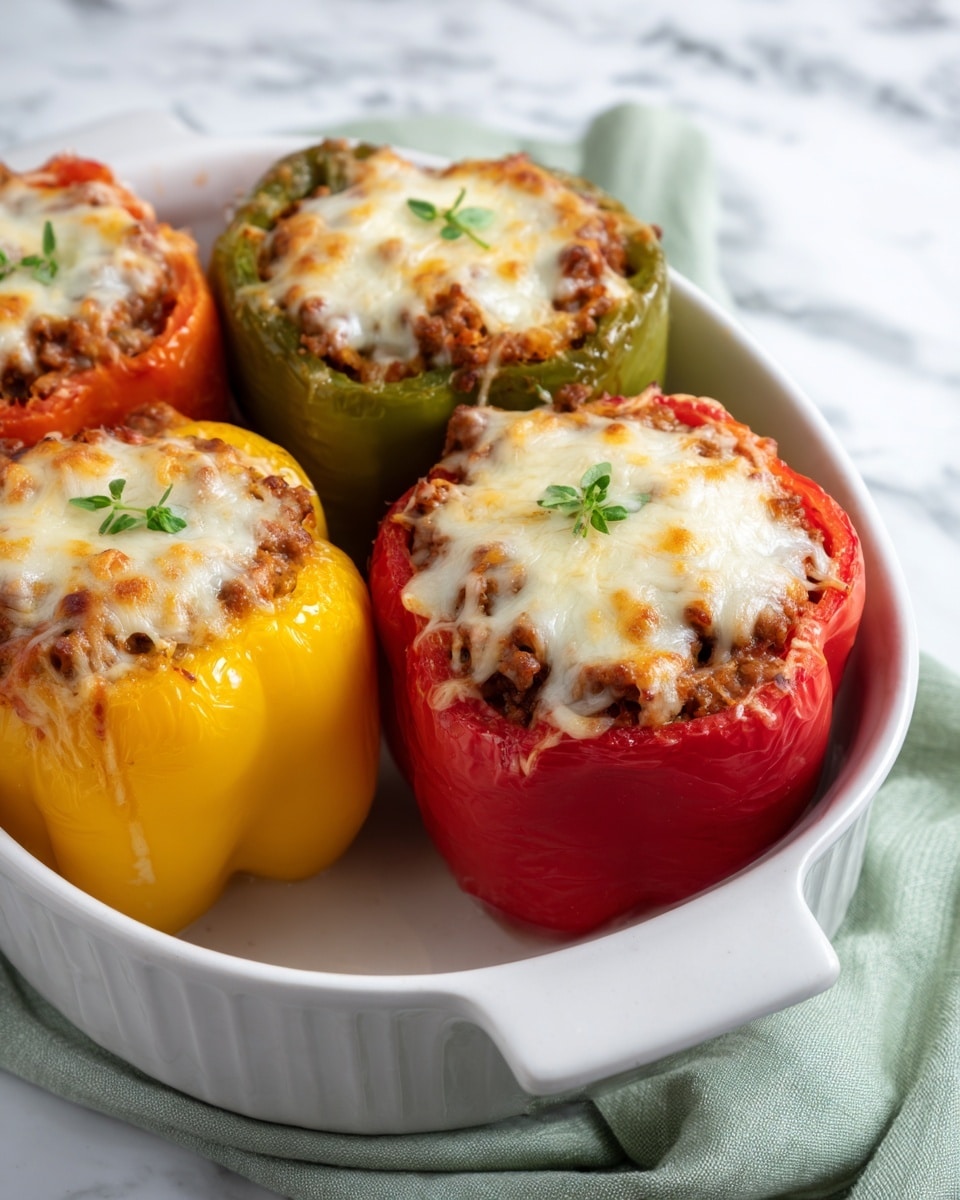 Stuffed Peppers with Ground Meat, Rice, and Tomato Sauce Recipe - Recipe Image