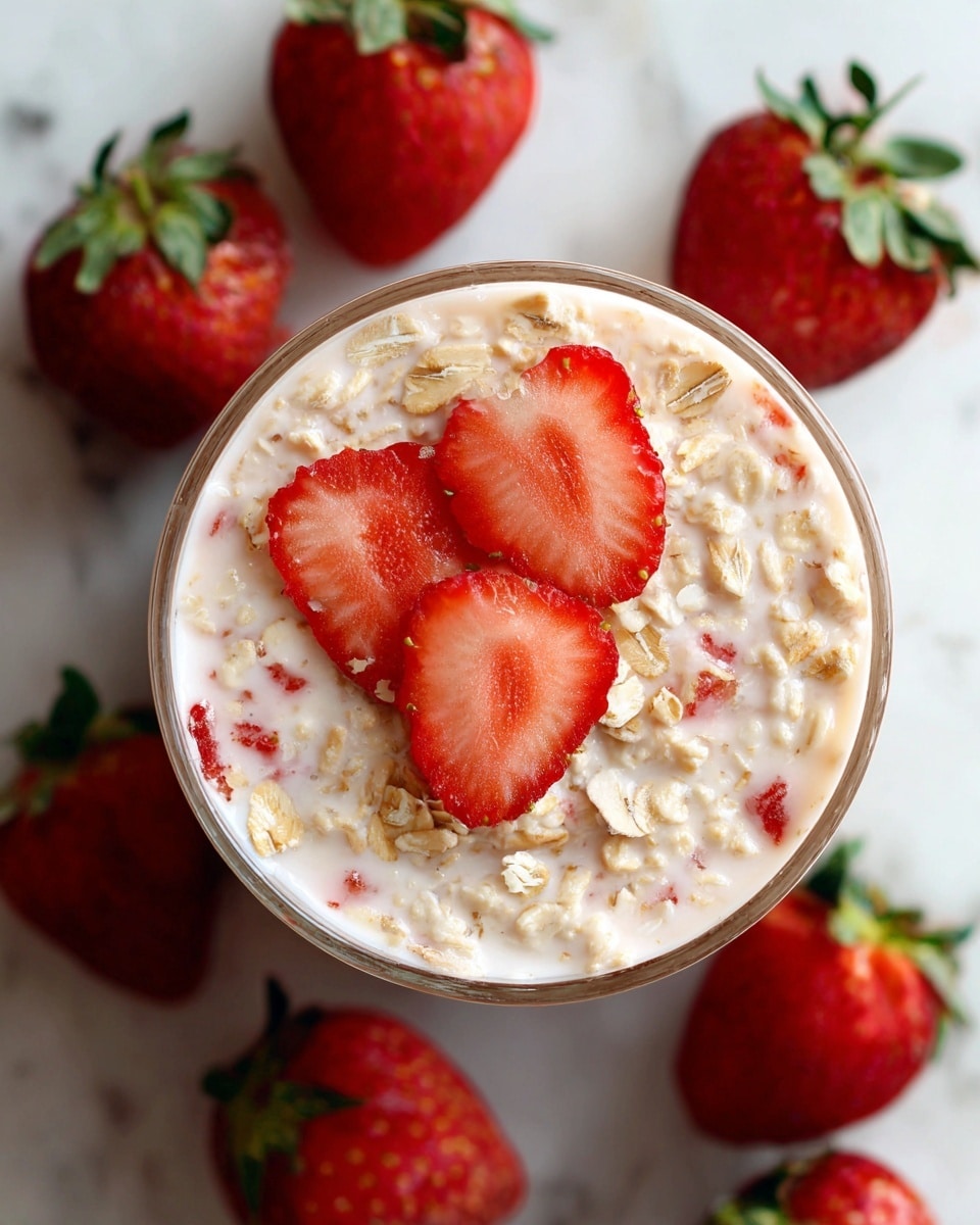 Strawberries and Cream Overnight Oats Recipe - Recipe Image