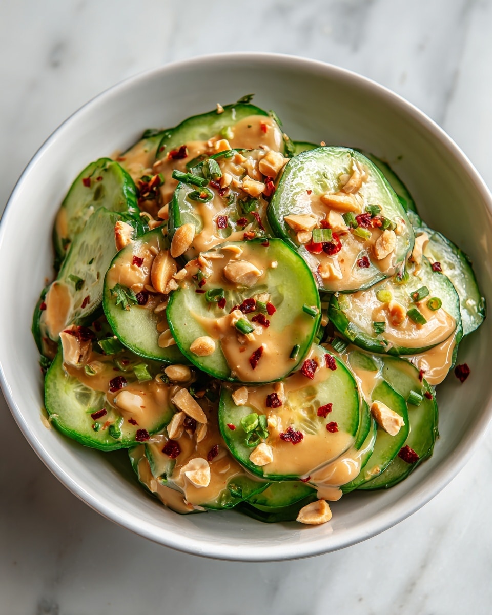 Cucumbers in Spicy Peanut Sauce Recipe - Recipe Image