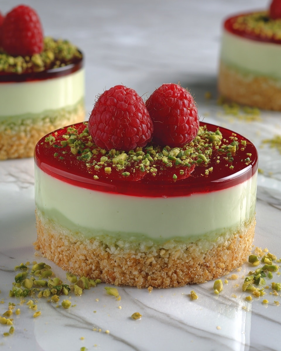 Raspberry Pistachio Mousse Cakes Recipe - Recipe Image