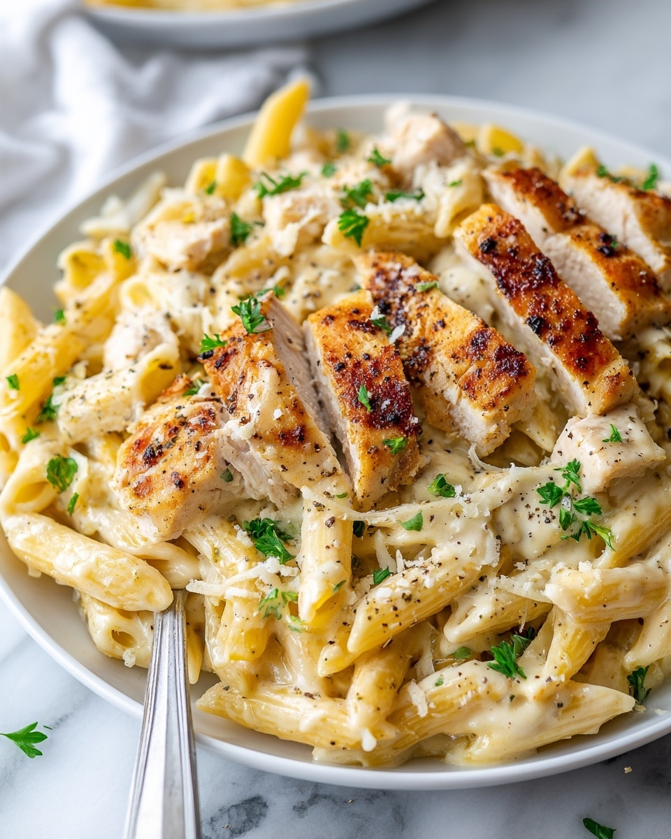 Creamy Garlic Chicken Pasta Recipe - Recipe Image