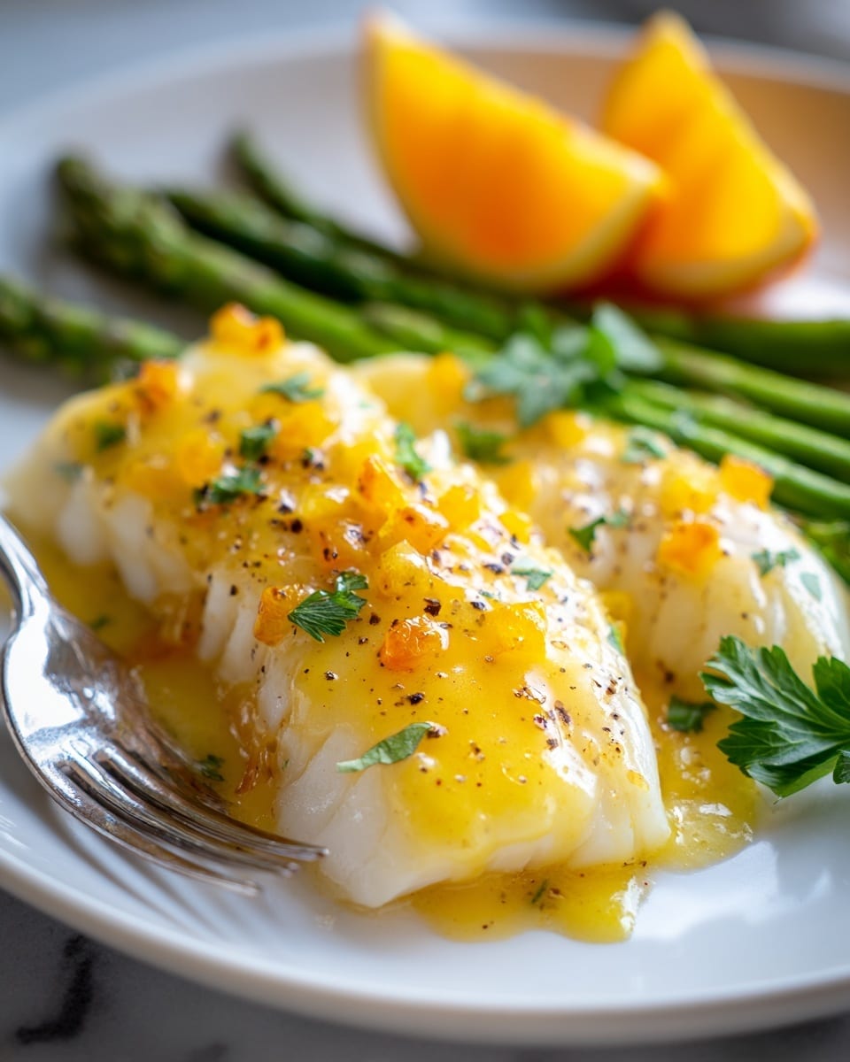 Baked Cod with Orange Beurre Blanc Recipe - Recipe Image