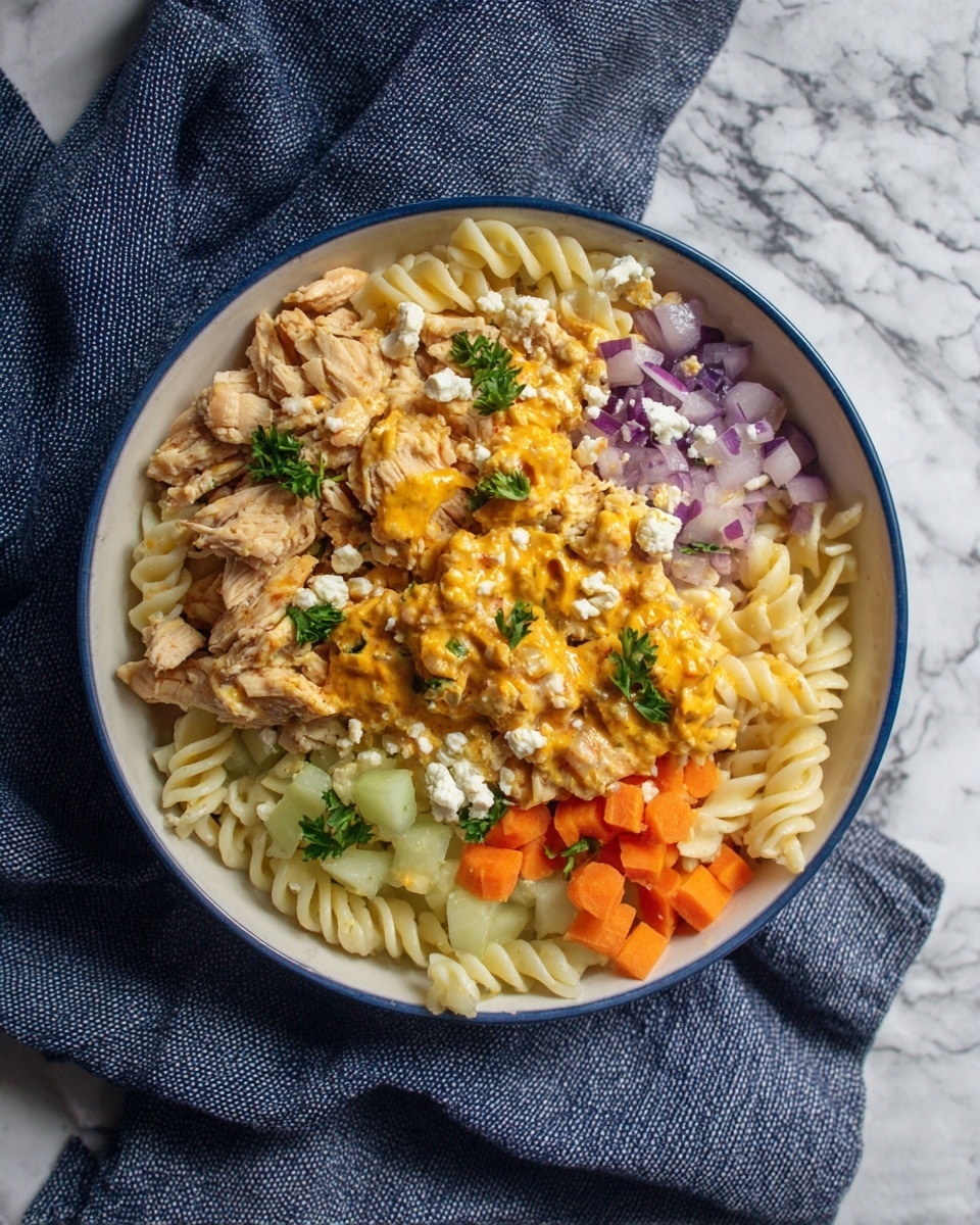 Buffalo Chicken Pasta Salad Recipe - Recipe Image