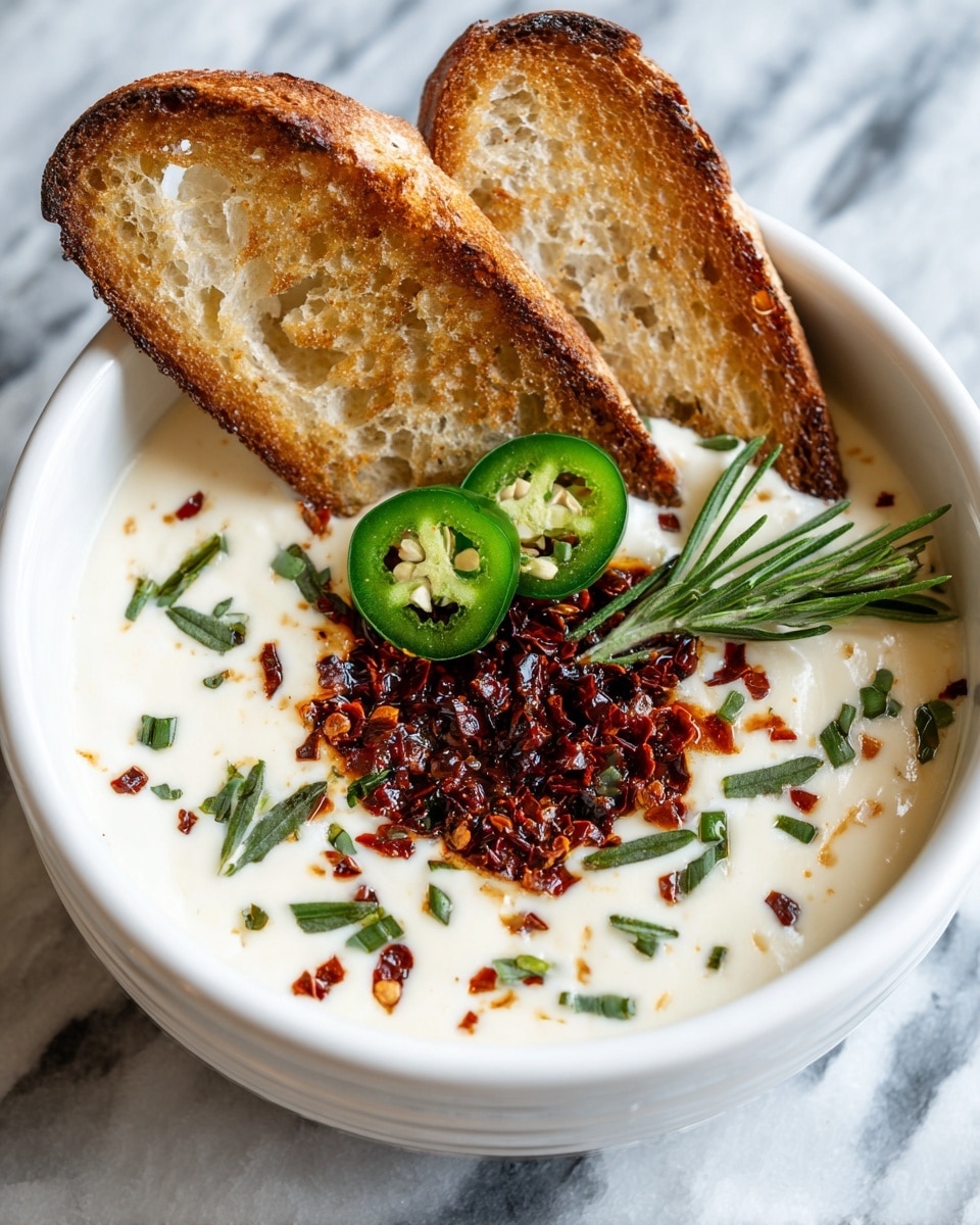 Spicy Jalapeño Popper Soup with Grilled Cheese Dippers Recipe - Recipe Image