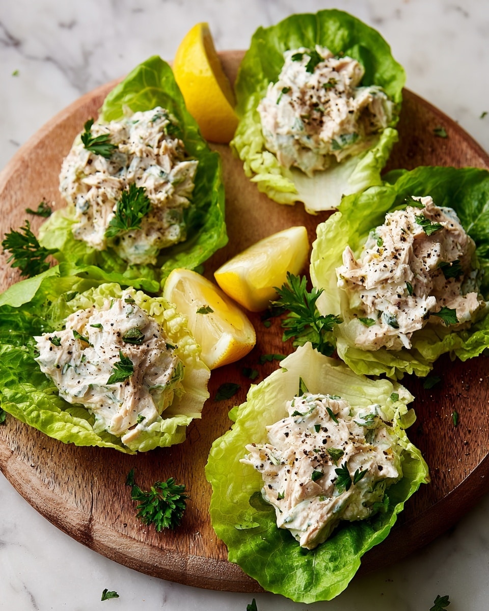 Tuna Salad Lettuce Wraps with Lemon Dill Black Pepper Mayo Recipe - Recipe Image