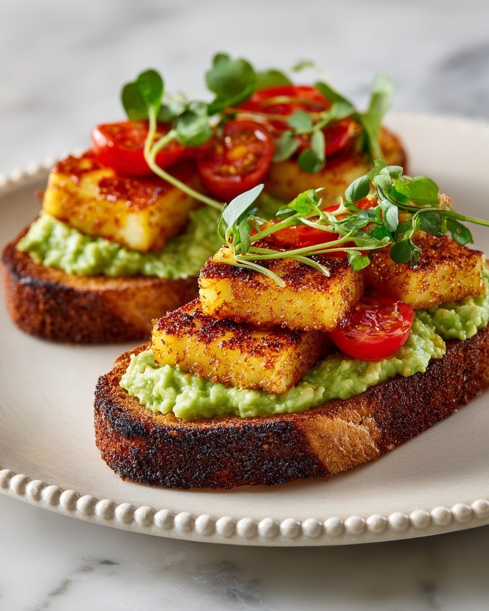 Halloumi, Honey, and Avocado Bagel Recipe - Recipe Image