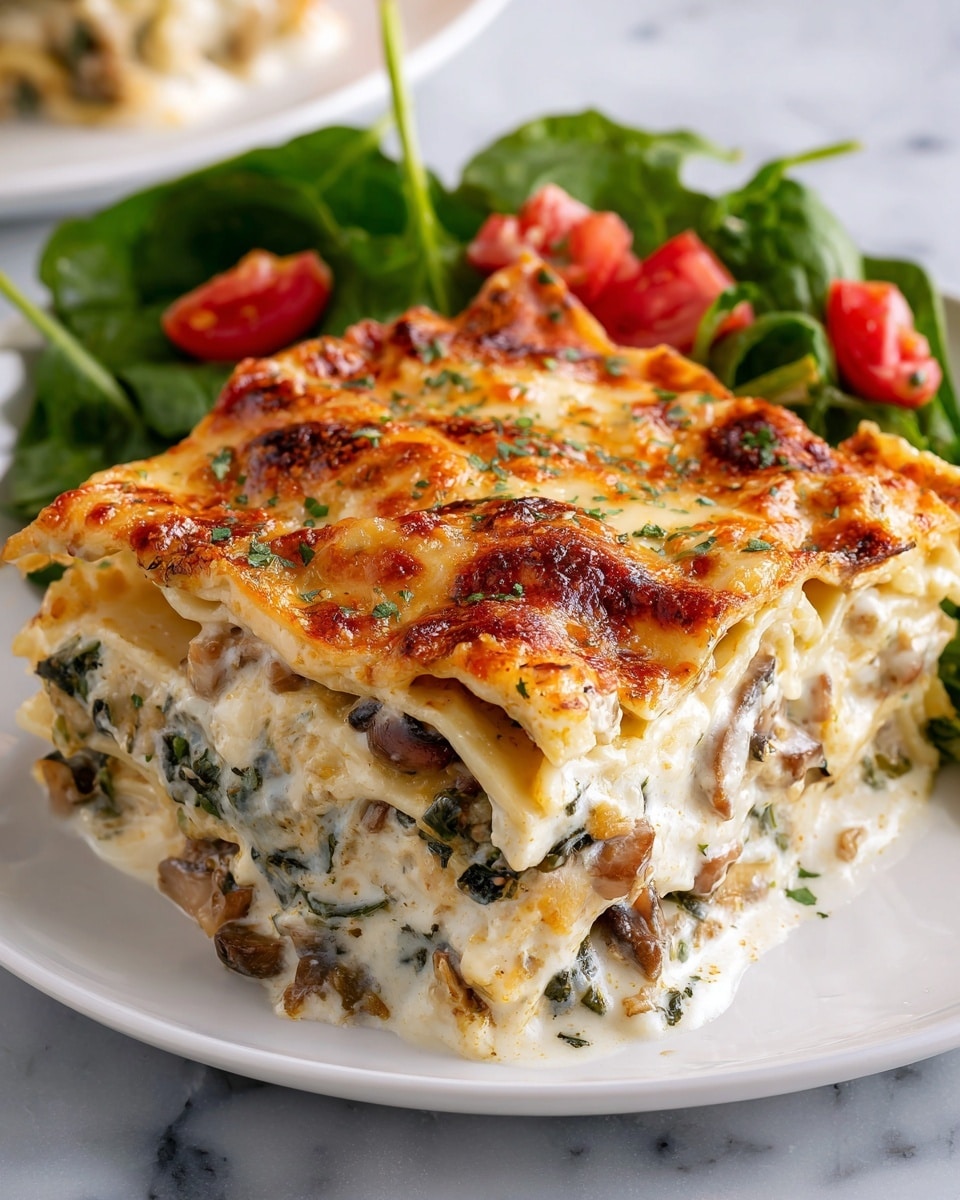 Creamy Chicken Mushroom Lasagna Recipe - Recipe Image