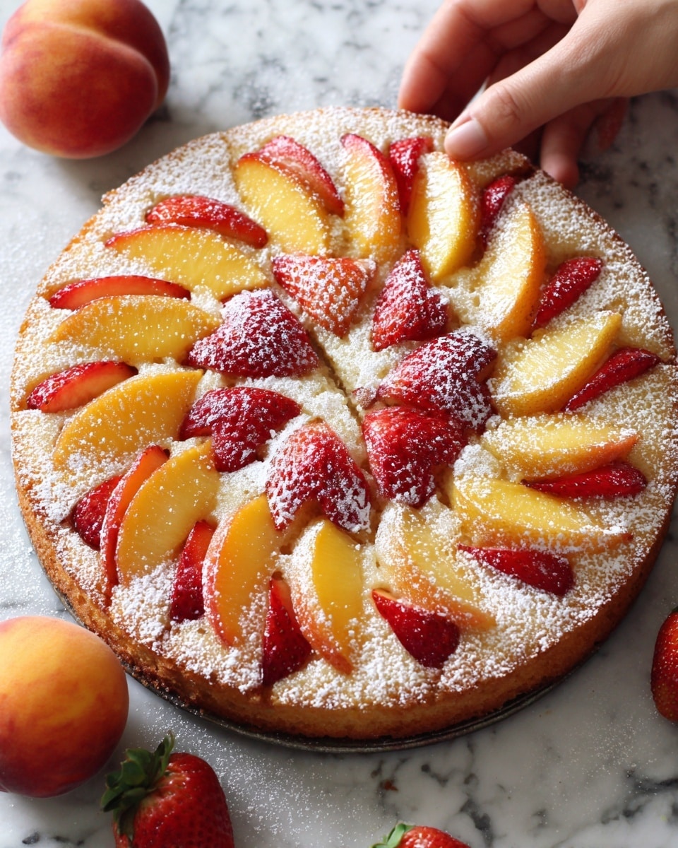 Strawberry Peach Cake Recipe - Recipe Image