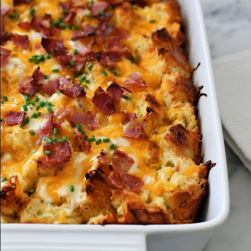 Bacon, Egg and Cheese Croissant Bake Recipe - Recipe Image
